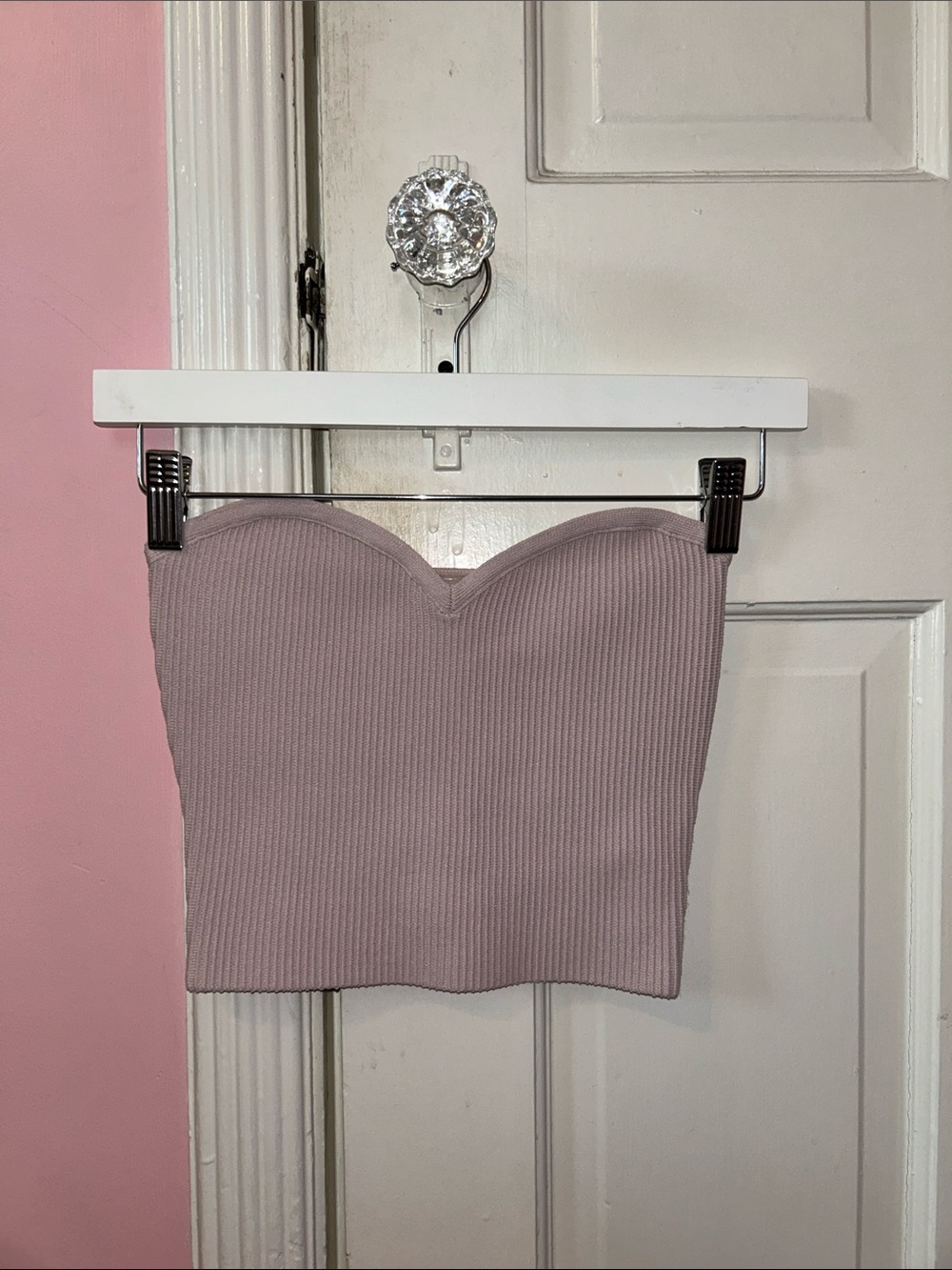Aritzia Babaton Ribbed Lilac Strapless Tube Top